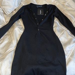 Black tight mini dress